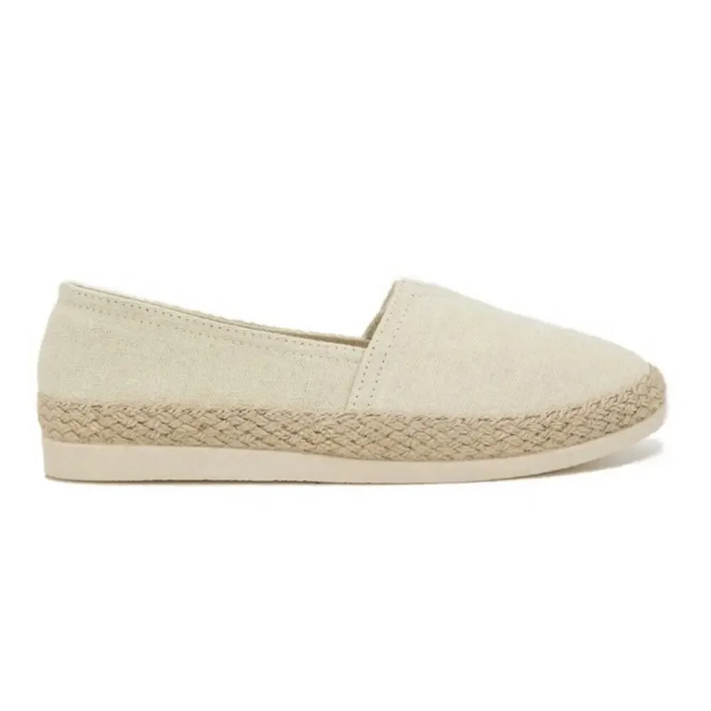 ESPIRIT Slip-On Espadrille Flats 8 Casual Summer Shoes Braided Jute Neutral NWOT